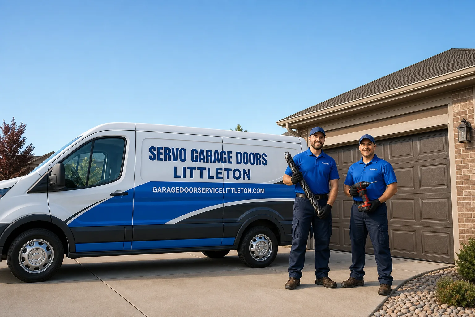 Servo Garage Doors Littleton garage door service vehicle and crew in Littleton, CO